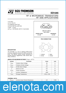 STMicroelectronics SD1285 datasheet