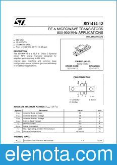STMicroelectronics SD1414-12 datasheet