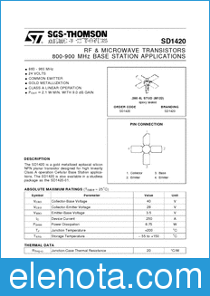 STMicroelectronics SD1420 datasheet