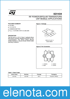 STMicroelectronics SD1434 datasheet