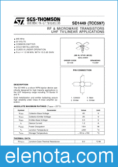 STMicroelectronics SD1449 datasheet