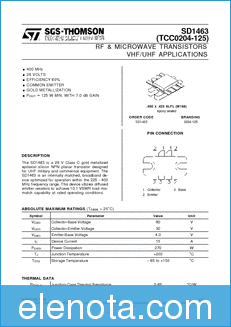 STMicroelectronics SD1463 (TCC0204-125) datasheet