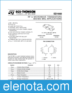STMicroelectronics SD1660 datasheet
