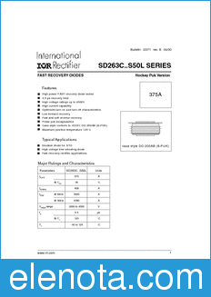 International Rectifier SD263C..S50L datasheet