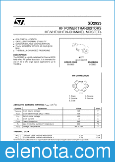 STMicroelectronics SD2923 datasheet