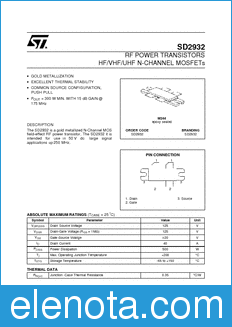 STMicroelectronics SD2932 datasheet