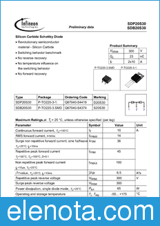 Infineon SDB20S30 datasheet
