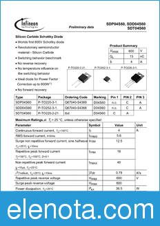 Infineon SDD04S60 datasheet