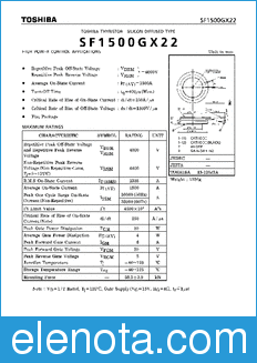 Toshiba SF1500GX22 datasheet