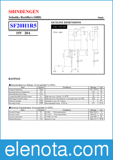 Shindengen SF20H1R5 datasheet