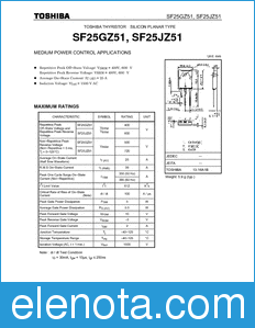 Toshiba SF25GZ51 datasheet