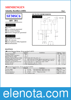 Shindengen SF30SC6 datasheet