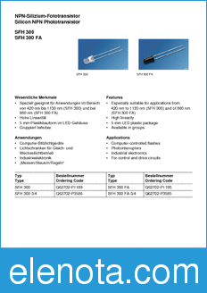 Infineon SFH300-3 datasheet