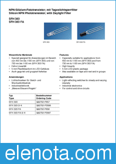 Infineon SFH303-3/-4 datasheet