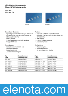 Infineon SFH309 datasheet