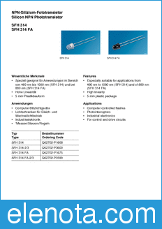 Infineon SFH314-2/-3 datasheet