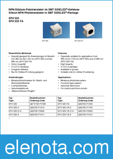Infineon SFH325-3 datasheet