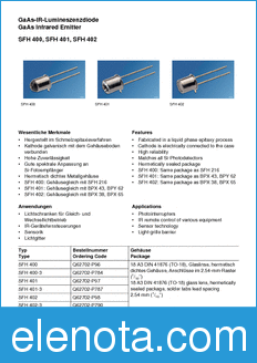Infineon SFH400-3 datasheet