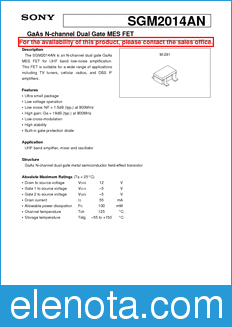 Sony Semiconductor SGM2014AN datasheet