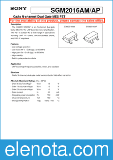 Sony Semiconductor SGM2016AM/AP datasheet