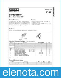 Fairchild SGP15N60RUF datasheet