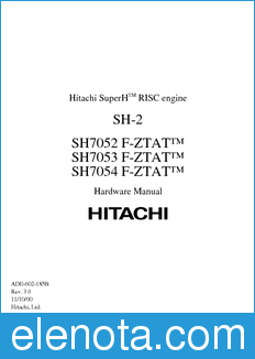 Hitachi SH7052 datasheet