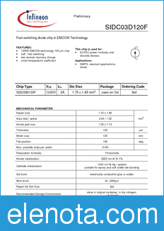 Infineon SIDC03D120F datasheet
