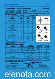 Shenzhen Tiro Semiconductor SIF1N60C datasheet