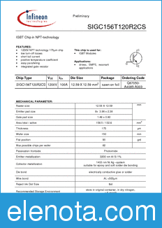 Infineon SIGC156T120R2CS datasheet