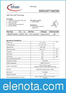 Infineon SIGC25T120CS2 datasheet