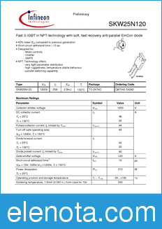 Infineon SKW25N120 datasheet