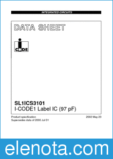 Philips SL1ICS3101 datasheet