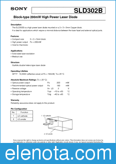 Sony Semiconductor SLD302B datasheet