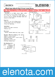 Sony Semiconductor SLD303B datasheet