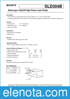 Sony Semiconductor SLD304B datasheet