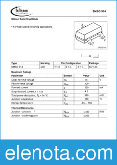 Infineon SMBD914 datasheet