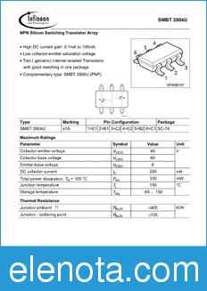 Infineon SMBT3904U datasheet
