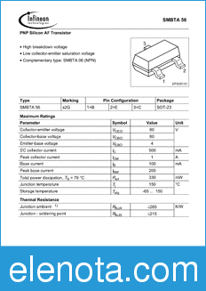 Infineon SMBTA56 datasheet