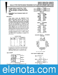 Texas Instruments SN5474 datasheet