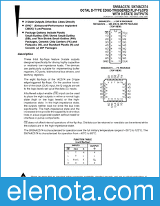 Texas Instruments SN54AC574 datasheet