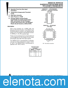 Texas Instruments SN54HC132 datasheet