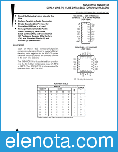 Texas Instruments SN54HC153 datasheet