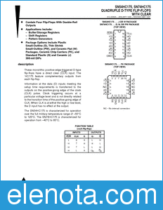Texas Instruments SN54HC175 datasheet