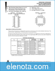 Texas Instruments SN54HC245 datasheet