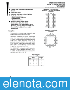 Texas Instruments SN54HC273 datasheet