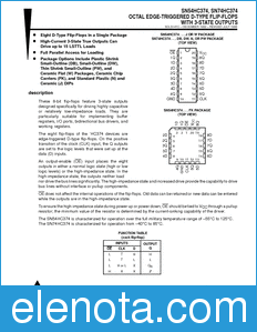 Texas Instruments SN54HC374 datasheet