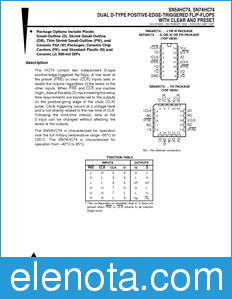 Texas Instruments SN54HC74 datasheet