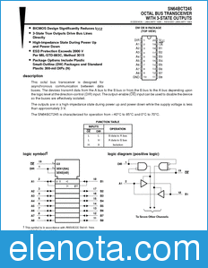 Texas Instruments SN64BCT245 datasheet