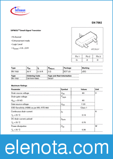 Infineon SN7002 datasheet