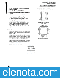 Texas Instruments SN74AHC05 datasheet